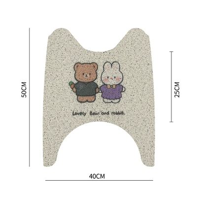 Electric car foot pad motorcycle — Electric vehicle foot mat - short-style-bear-and-rabbit-comes-with-velcro