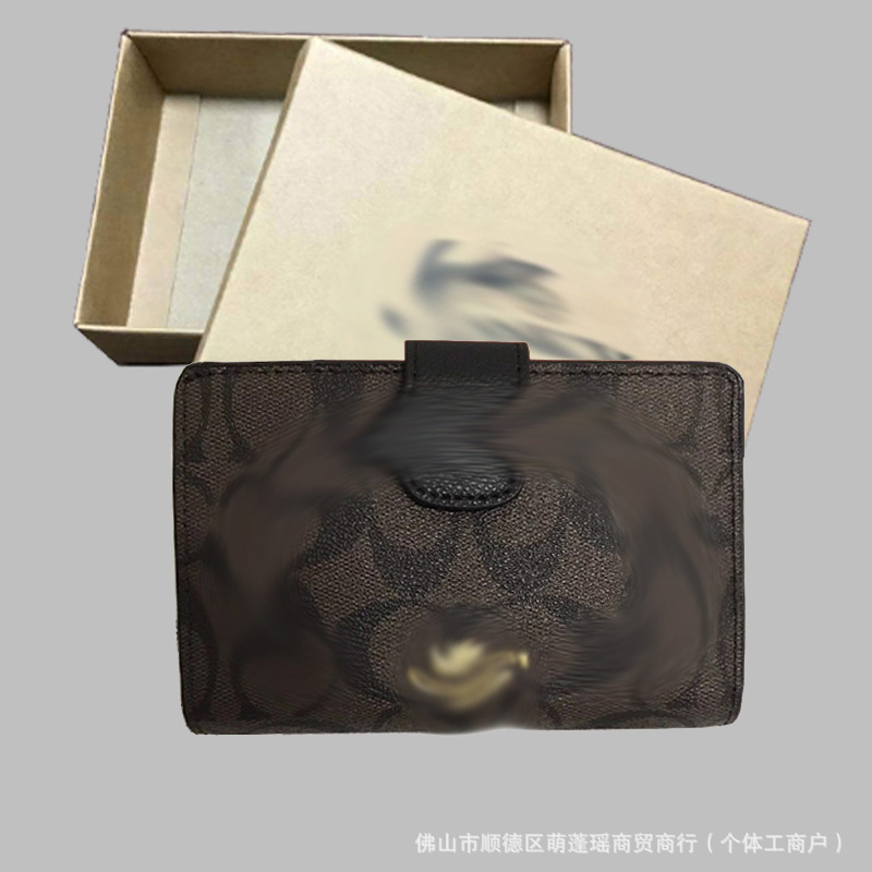 C家奥莱中长款钱包女包真皮对折拉链钱夹按扣证件夹零钱卡包礼盒|undefined