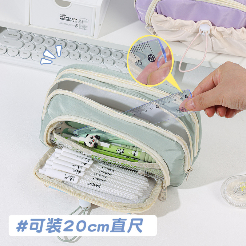 Simple pencil case Junior high school student pencil case Ins style stationery bag student pencil case large capacity high appearance