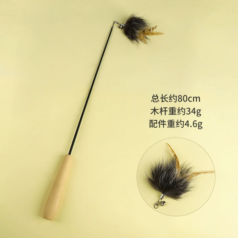 Fabricante spot ratón de lino palo de gato divertido poste de madera con campana auto-alivio gato juguetes suministros para mascotas