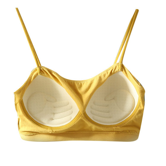 Women's Strapless Underwear without Steel Ring Thin Push-Up Sports Bra Sling Integrated Fixed Cup Beautiful Back Pure Cotton Wrapped Chest