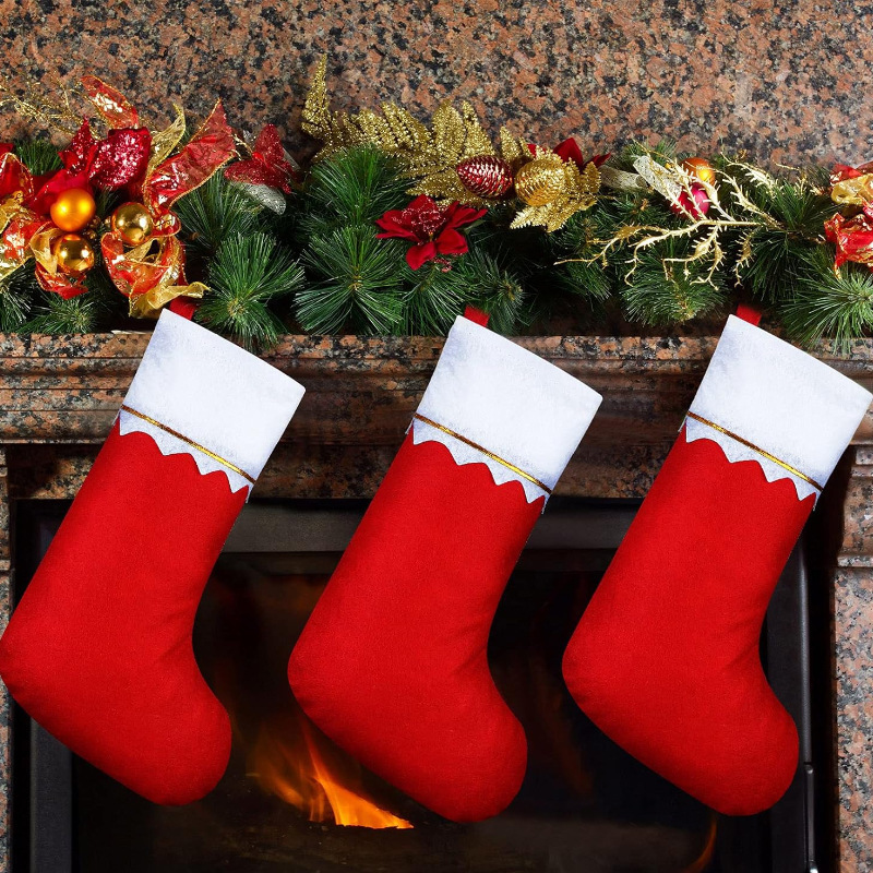 Christmas Decorations, Gold Christmas Stockings, Holiday Candy Stockings, Christmas Tree Ornaments, Candy Gift Bags, Red Christmas Stockings Christmas Decorations, Gold Christmas Stockings, Holiday Candy Stockings, Christmas Tree Ornaments, Candy Gift Bags, Red Christmas Stockings