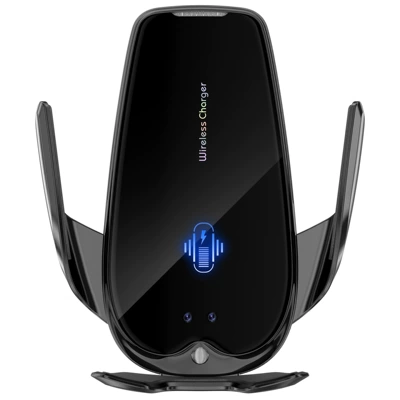 Car Magnetic Mobile Phone Holder Smart Sensor Navigation 15W Wireless Fast Charging Universal Air Outlet Snap-On Holder (Car phone holder) - standard-model-f9-black