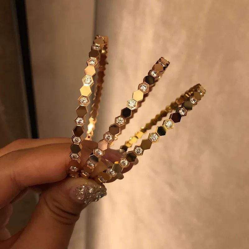 Fashion Geometric Titanium Steel Zircon Bangle 1 Piece