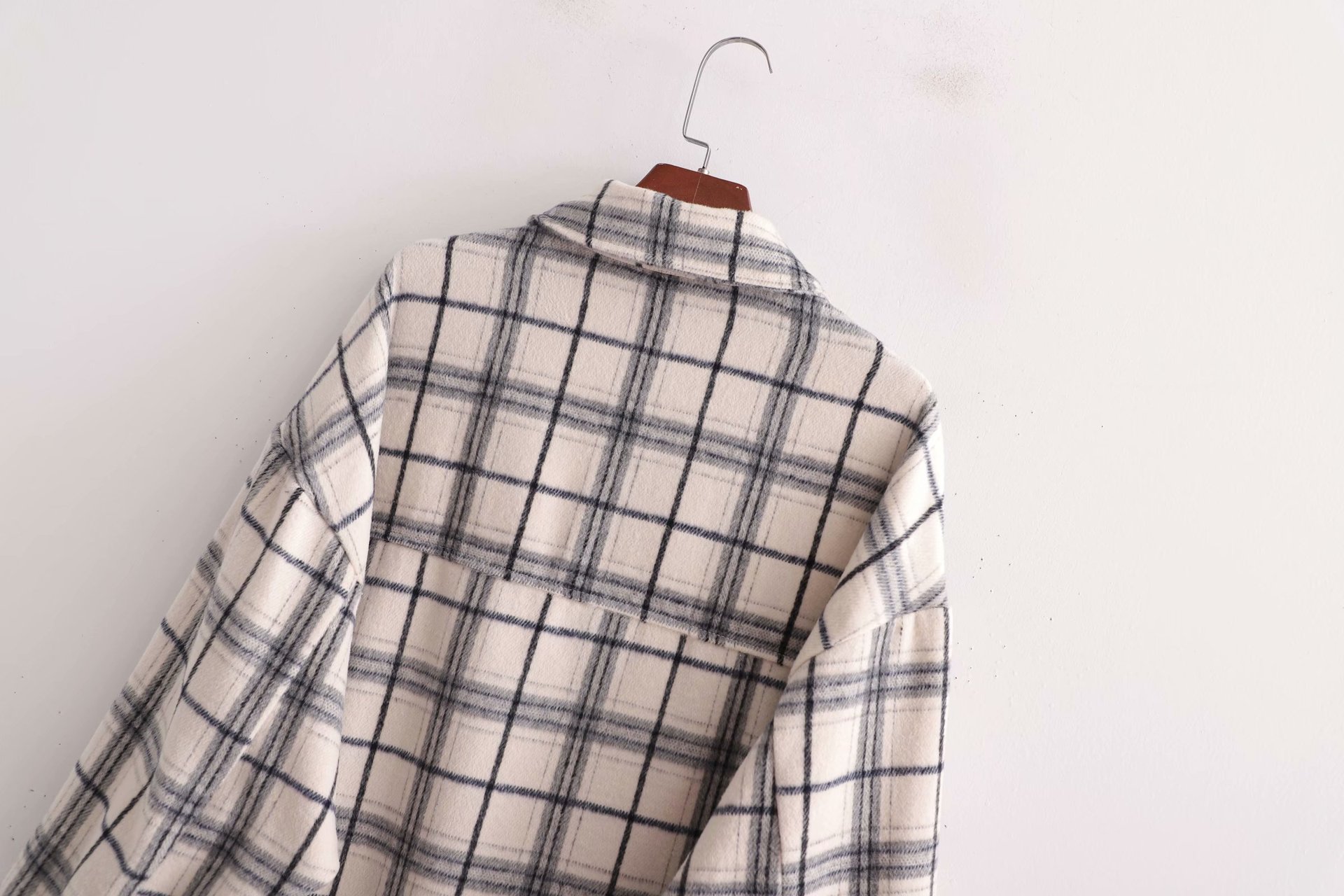 plaid double pocket shirt jacket  NSAM27529