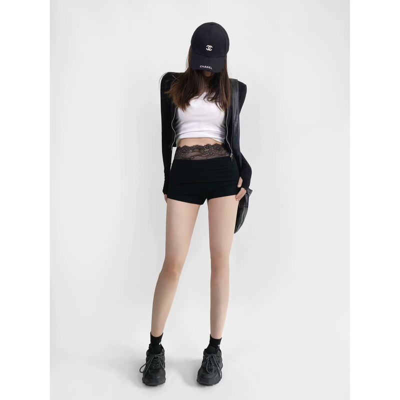 Lace Curved Figure High Waist Tight Shorts Women's Summer Hot Girl Sexy Hip Pants Lace Curved Figure High Waist Tight Shorts Women's Summer Hot Girl Sexy Hip Pants