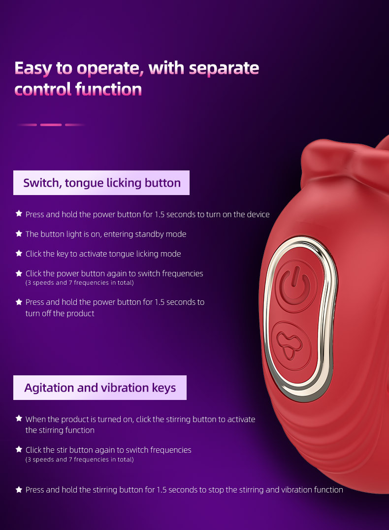 Medusa Tongue Licking & Sucking Vibrator, Dual-Tongue Clitoral and G-Spot Stimulator, Pink — detail image 15