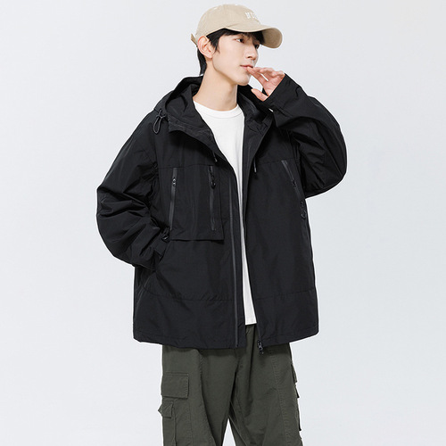 Men's Spring Sport Jacket, Casual Waterproof Outdoor Parka, Men's Spring Fashion Windbreaker