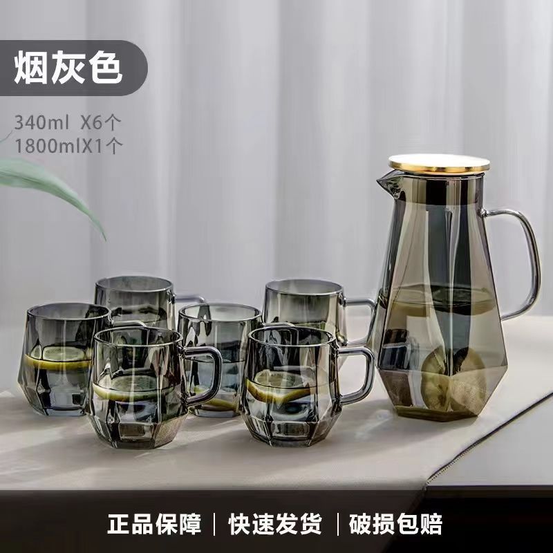 冷たい水筒感ガラスコップ家庭用セットリビングルームの冷たい水筒コップ棚の軽い贅沢源工場の卸売り|undefined