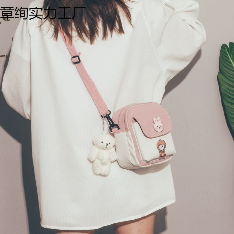 Симпатичная холщовая сумка в японском стиле, новинка 2020 года, свежая женская сумка через плечо, корейская версия, универсальная студенческая сумка через плечо