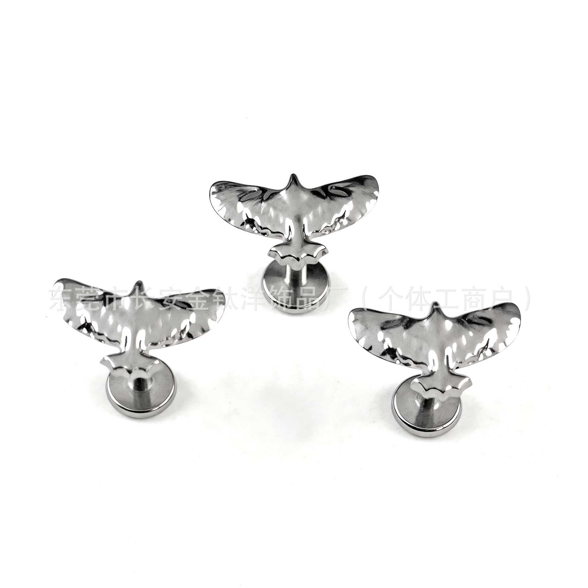 F136 Titanium Polished Eagle Stud Earrings - Nose, Cartilage, Lip & Helix Body Piercing Jewelry detail image 8