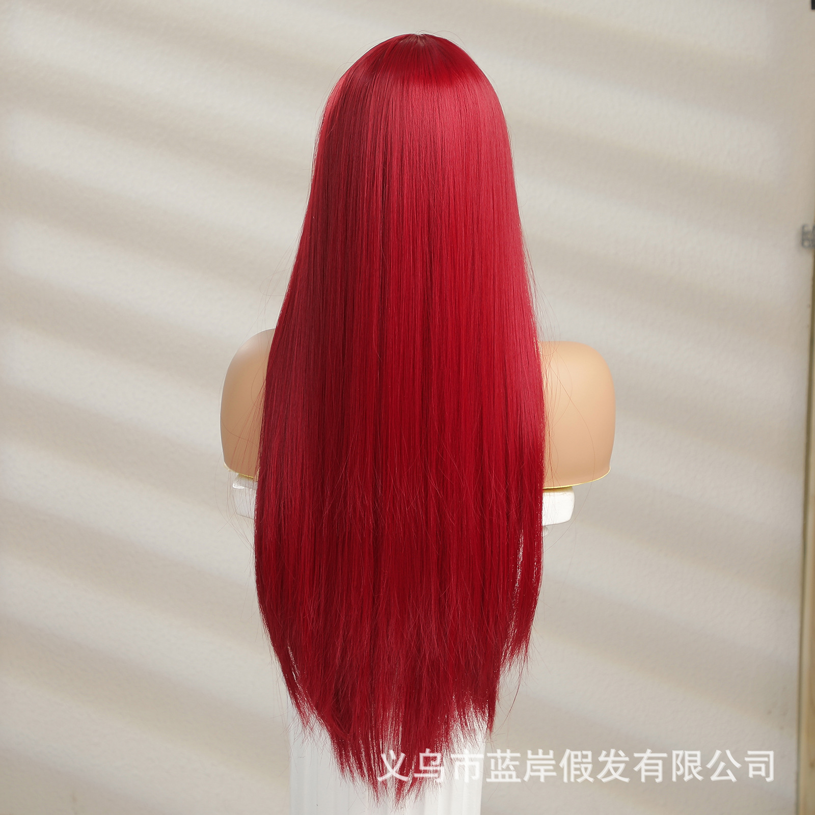 Peluca de las mujeres europeas y americanas diariamente pelo largo recto en línea celebridad realista persona natural pescado rosa Rey del mar pelo largo rojo jk cubierta de la cabeza completa