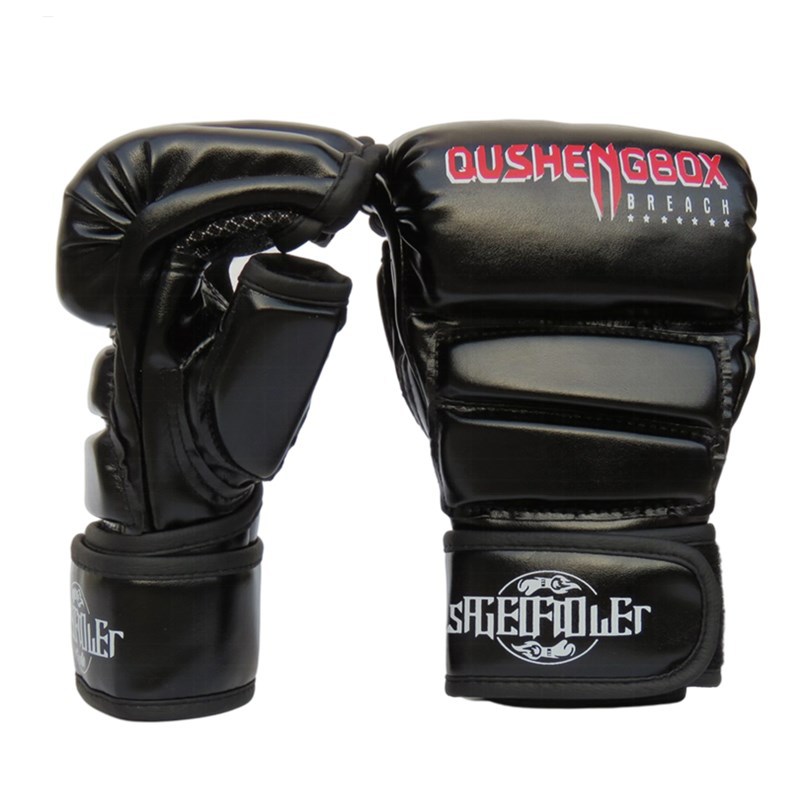 Guantes de boxeo MMA masculino medio dedo adulto profesional boxeo tailandés Sanda lucha entrenamiento UFC mujer saco de boxeo guantes de boxeo