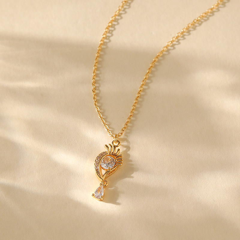 8g Weight 18K Gold Plated Plating Material Copper Pendant Material Zircon Inlay Material Pendant Necklace Classification Copper Chain Material cable chain Chain Type 1 Piece Quantity Daily Occasion Copper Material Heart Shape, Flower, Bow Knot Pattern Women's Gender Inlay Design Sweet Style Copper 18K Gold Plated Inlay Heart Shape Flower Bow Knot Zircon Pendant Necklace 28