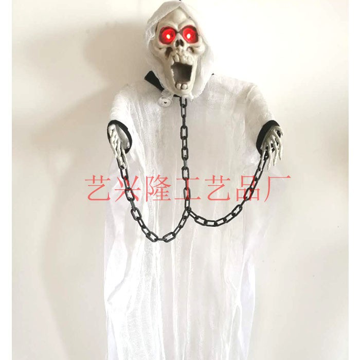 Fantasmas blancas colgantes fantasmas Halloween casa embrujada tienda de tatuajes sala secreta escape accesorios decoración colgante hechizo