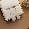 Long earrings from pearl, high-quality style, bright catchy style, light luxury style