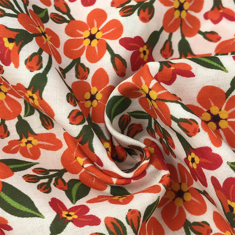 Fabrica textil diseñador impresión tela de algodón impresión tela de vestido