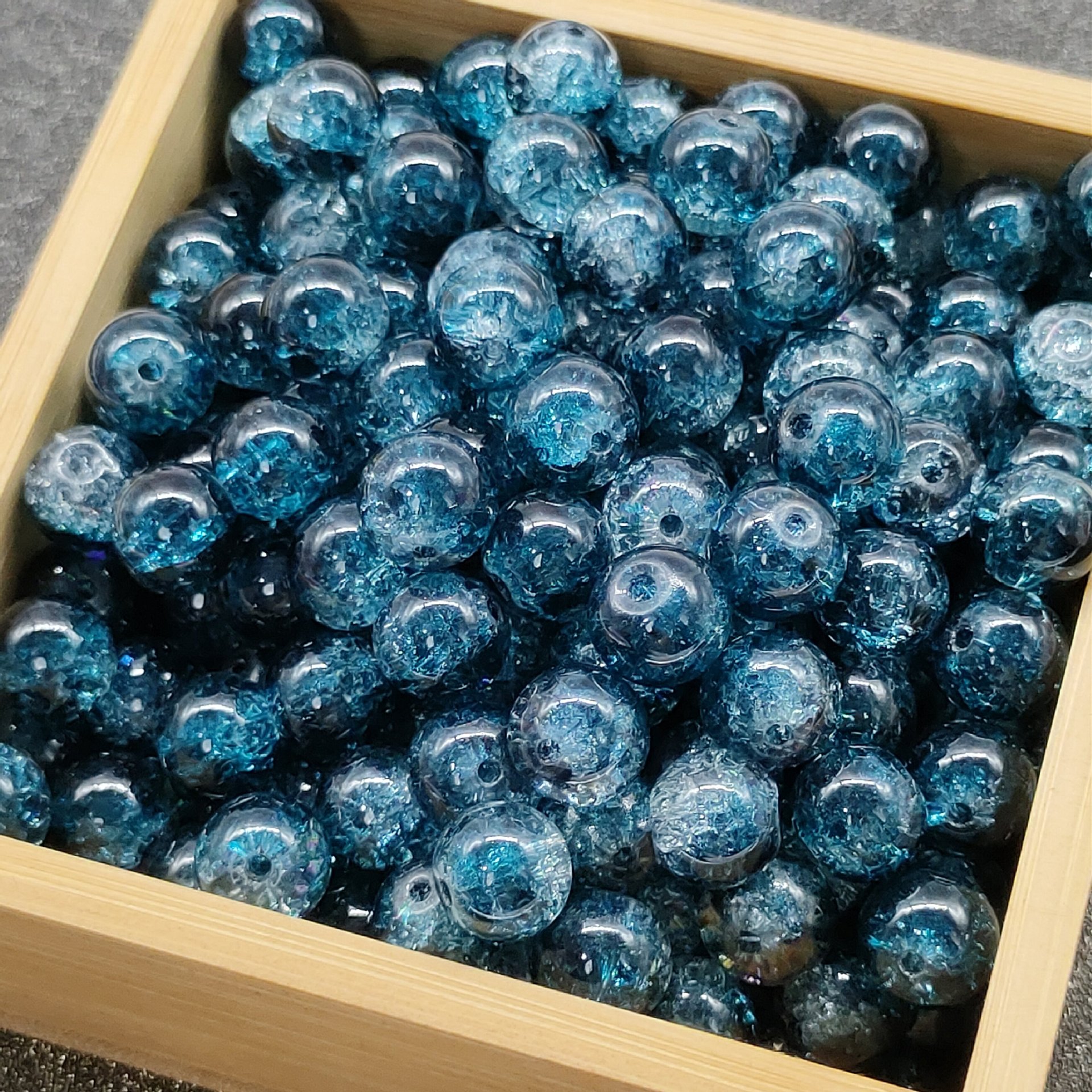 10mm瑠璃爆花珠新製品敦煌風2色グラデーション亀裂散珠diy古風長月火明同金