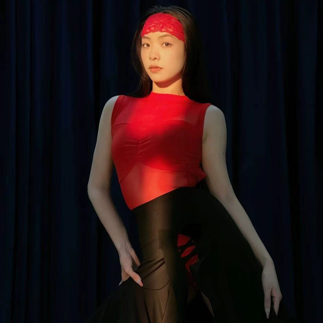 Цветовая палитра, сетчатый комбинезон без рукавов, эластичный женский топ для латиноамериканских современных танцев, гимнастики, летний топ