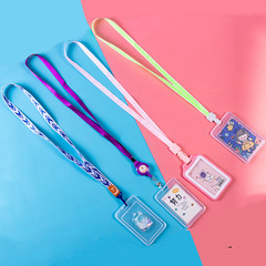 Student pickup elevator lanyard school card exhibition ID badge badge bus ID transparent card holder hanging neck wholesale