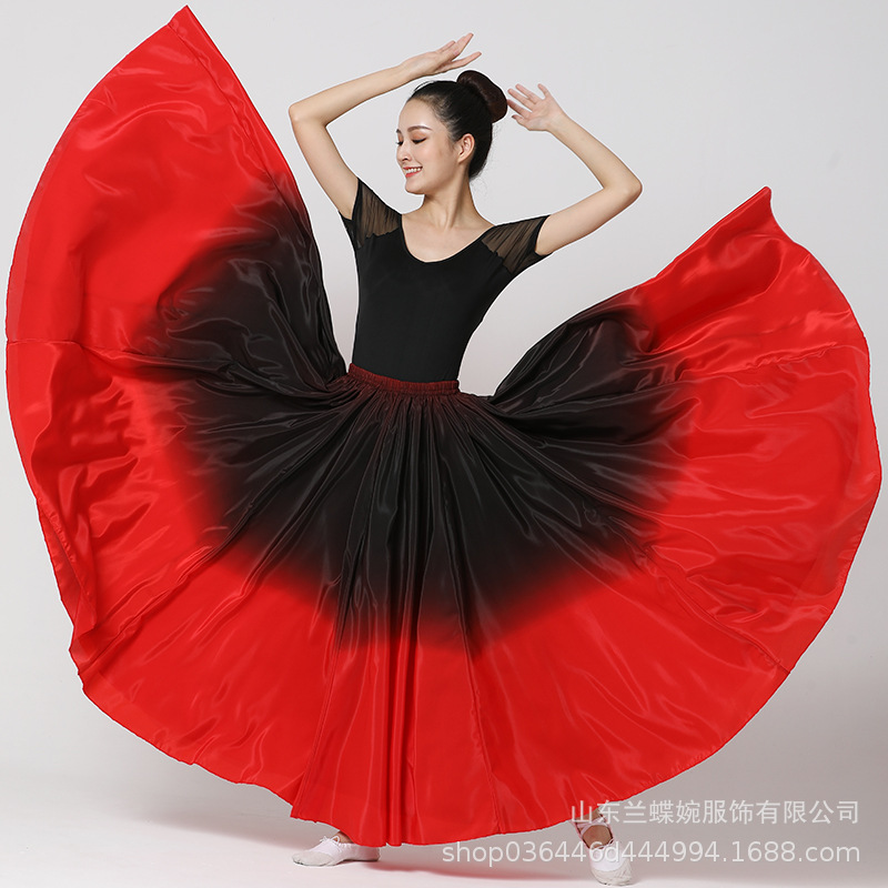 원피스 720 도 레드 에지 그라데이션 원피스