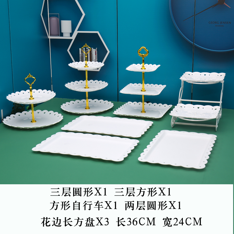 Fiesta de cumpleaños de postres estante de exhibición mesa de comida fría mesa de té bandeja de pasteles de bocadillos estante de postres de boda decoración