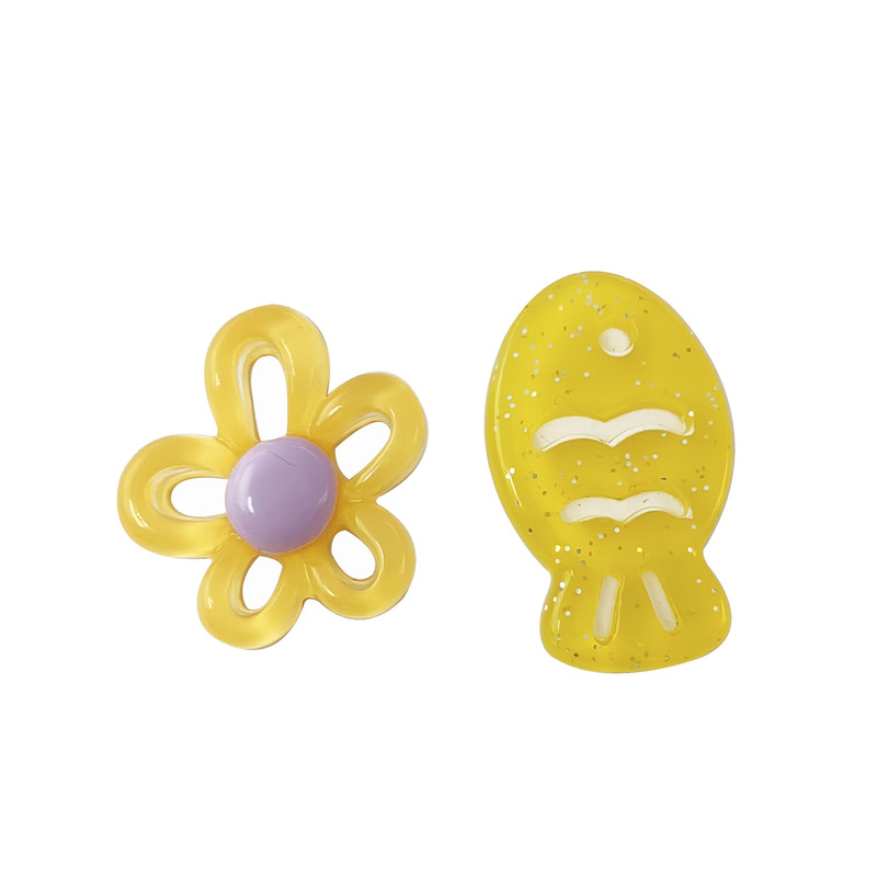 夏の新鮮なジュエリーアクセサリー氷透明かわいい花小魚携帯電話ケースパッチ diy ヘアピンヘアピン装飾|undefined