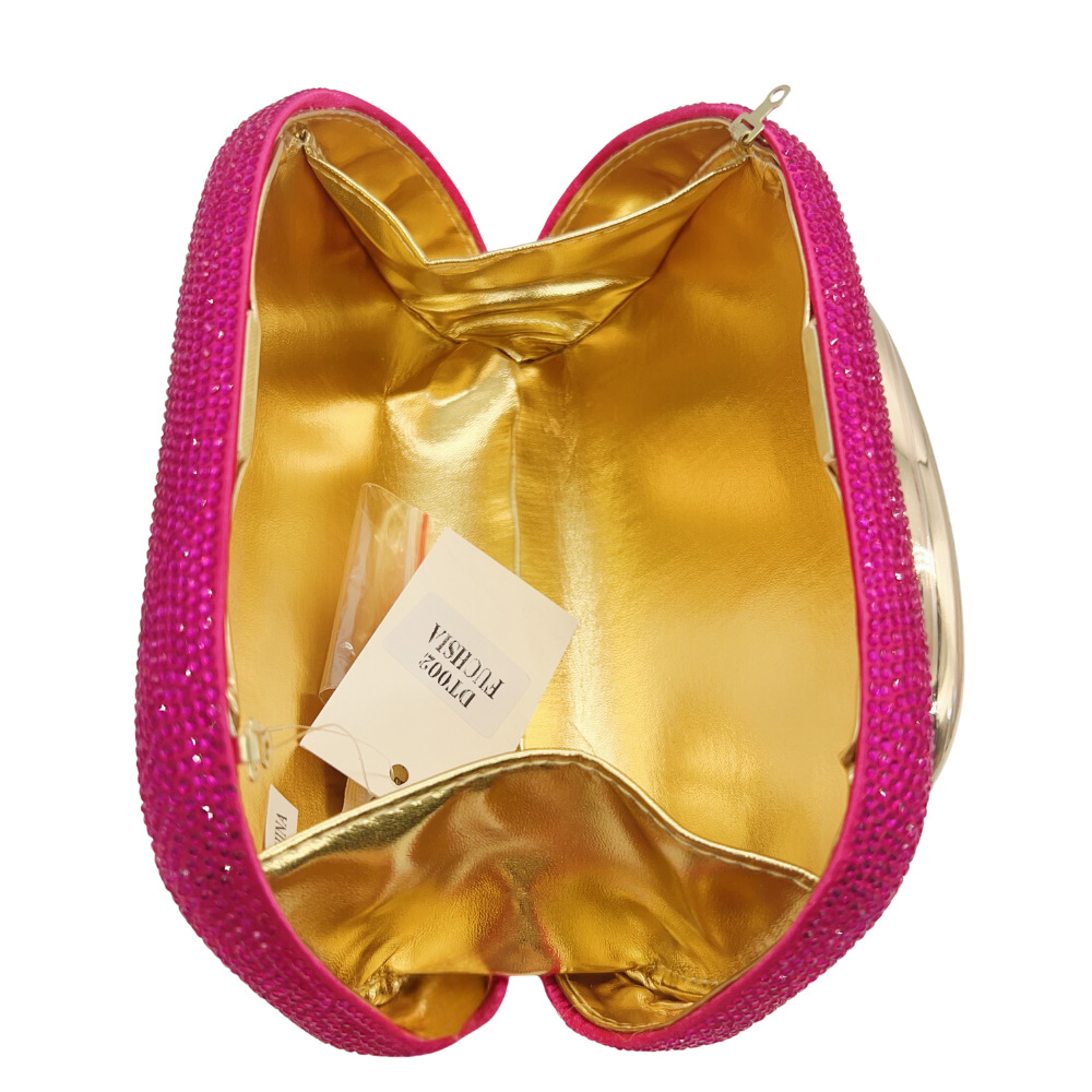 Túi clutch nữ đính đá dạ hội – túi cầm tay đeo chéo dự tiệc cưới — Màu vàng, Màu sâm panh, Màu bạc, Màu xám