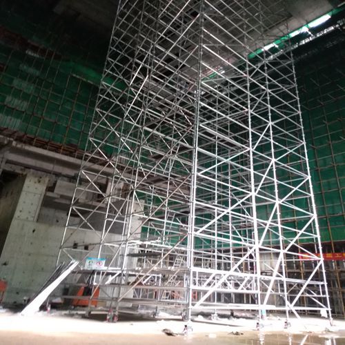 单管式铝合金脚手架 移动工作架配件 连接稳固 安全实用 可移动