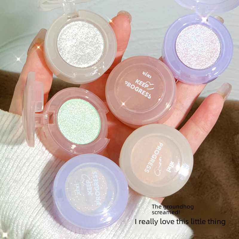 Makeup Xixi Bulb Project Single Color Eyeshadow Waterproof Shimmering Ultra-Glittery Mashed Potato Highlighter Powder to Brighten Under-Eye Area