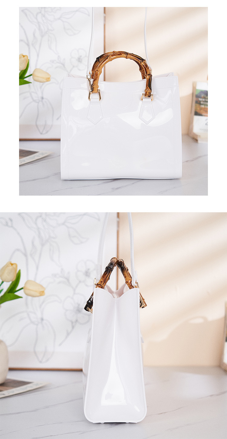 Women's Large PVC Solid Color Vintage Style Classic Style Magnetic Buckle Jelly Bag display picture 5