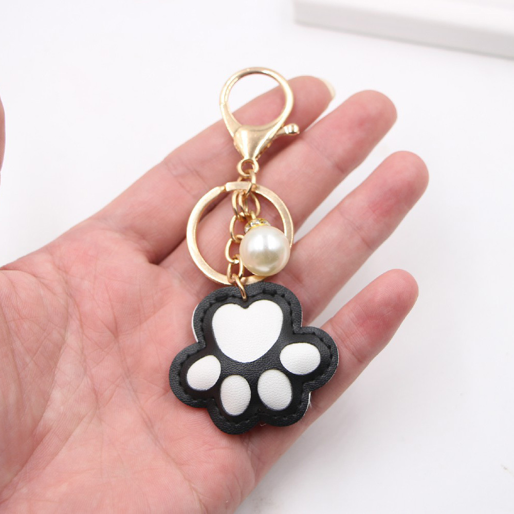 Cat's Claw Bear Paw Leather Bag Key Chain Pendant Bag Pendant Keychain display picture 2