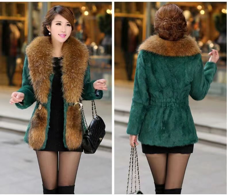 Women's Clothing New autumn and winter fur coat for women long coat raccoon fur collar mink velvet thickening_voghion.com