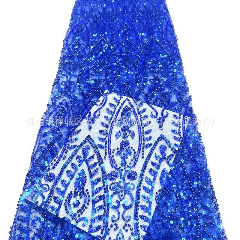 Tejido de boda de importación sequinilla tubo de perlas de bordado de computadora 130 ancho de stock rápido soporte de prueba