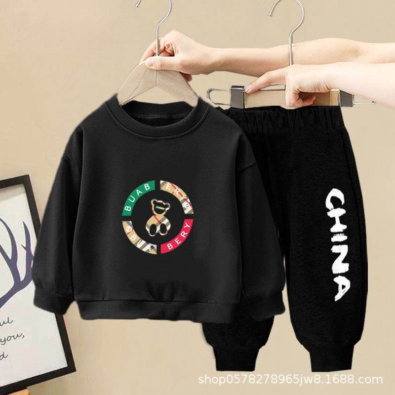 Spring and Autumn pure cotton stylish and fashionable 2022 new baby autumn long-sleeved sweatshirt two-piece set pic 7