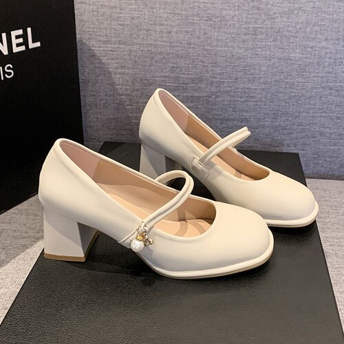 Daily date dress with cheongsam skirt, Mary Jane shoes, summer new arrival Korean style college fashion, leg-lengthening high heels