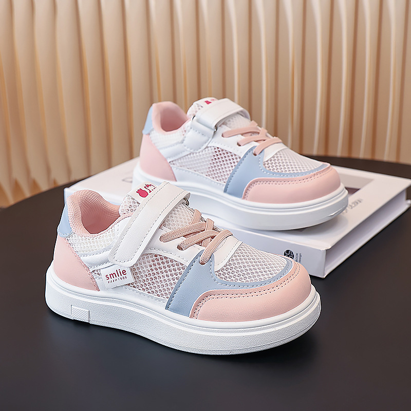children's summer breathable white sneakers for boys