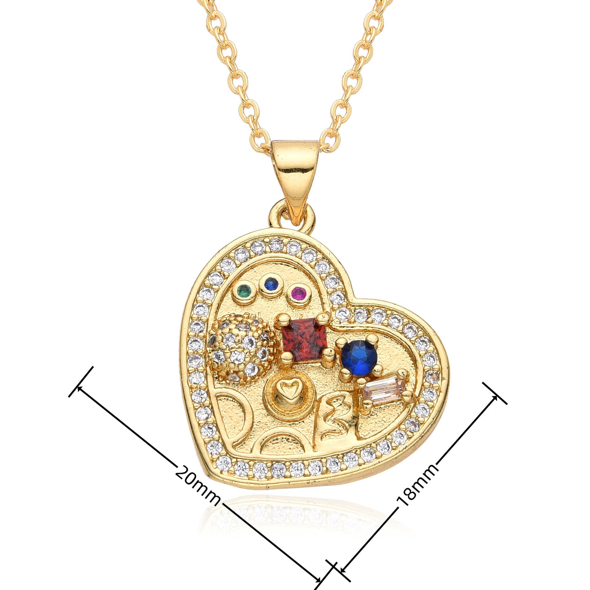 15g Weight Zircon Inlay Material Pendant Necklace Classification cable chain Chain Type 1 Piece Quantity Holiday, Daily Occasion Copper Material Mother'S Day Festival Letter, Heart Shape Pattern Women's Gender Inlay Design Casual, MAMA, Simple Style Style Copper Casual MAMA Simple Style Letter Heart Shape Inlay Zircon Pendant Necklace 11