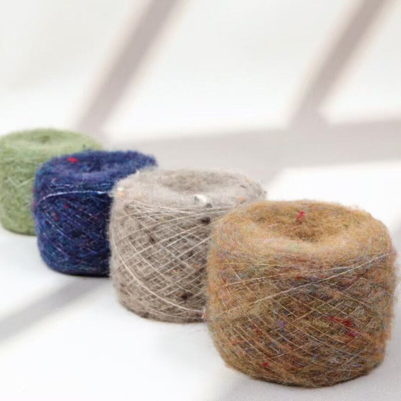 9 Pieces of Starry Sky Velvet, Colorful Dot Mohair, Spotted Alpaca Colorful Dot Yarn, 8 Wool, 45 Polyester, 45 Acrylic, 2 Spandex