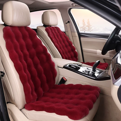 Seat cushion, seat cover, Non-Shedding Car Seat Cushion Seat - burgundy-1-single-seat-1-backrest-bubble-plush