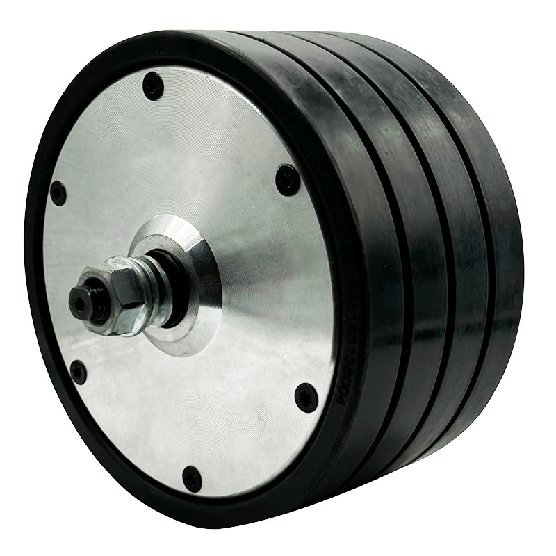 FomaTrade6寸半直径163mm胎宽85mm开档100双边螺纹轴pu轮导水槽款