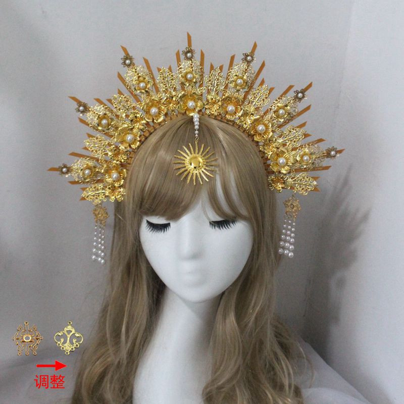 Lolita halo Ángel diadema paquete material hecho a mano Iglesia Sol corona exagerada foto tocado Accesorios