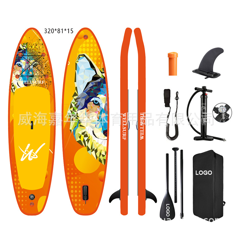 Manufacturer's New 320cm Stand-Up Paddle Board Portable Surfboard Thickened Brushed Material Double-Layer Pvc Paddle Board