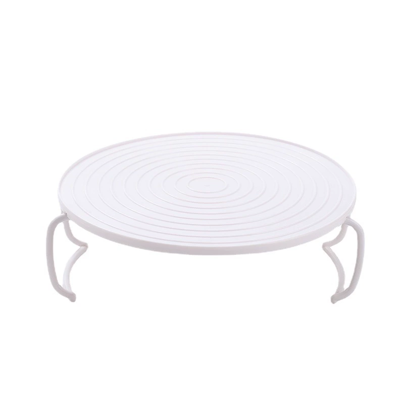 Microwave Foldable Layered Steamer, Round PP Kitchen Shelf, 23.5×8.3 cm, White
