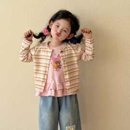 女童夏季轻薄针织开衫2026新款儿童空调服外穿小女孩夏装防晒上衣