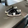 运动星星拼色厚底小白鞋