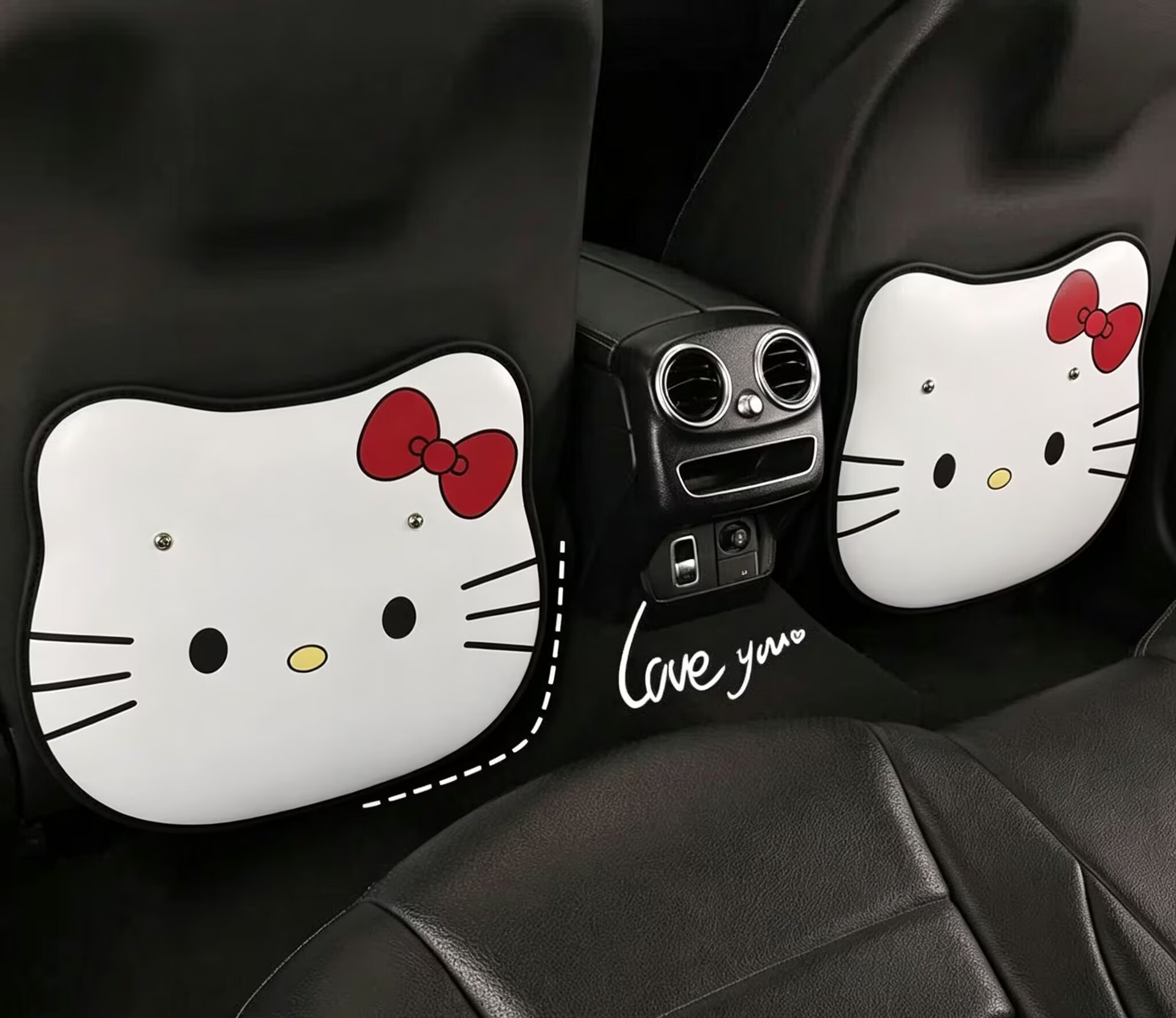 Cute Kitten Cartoon Seat Back Anti-Kick Pad for Ladies, Car Rear Seat Anti-Dirt Pad, Anti-Kick Mat