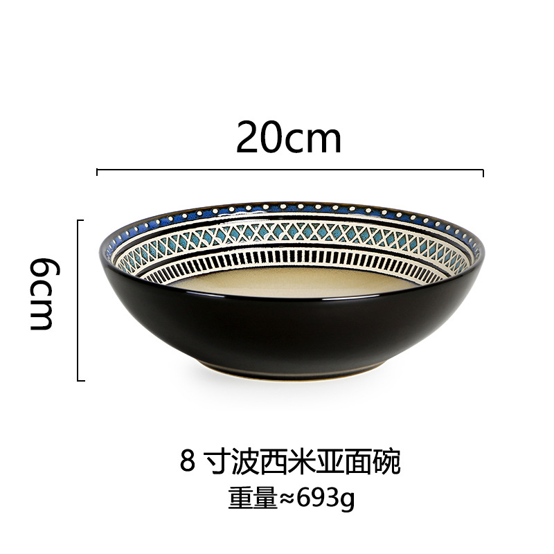 Horno creativo, plato de comida occidental esmaltado, plato de carne, plato de verduras para el hogar, plato de cerámica, plato de pasta de color esmaltado, plato de desayuno al por mayor