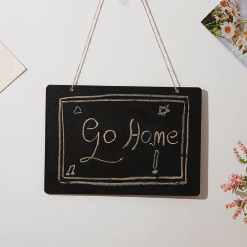 Zakka wooden blackboard, four hanging double-sided message boards, decorative pendants behind wall doors 1357