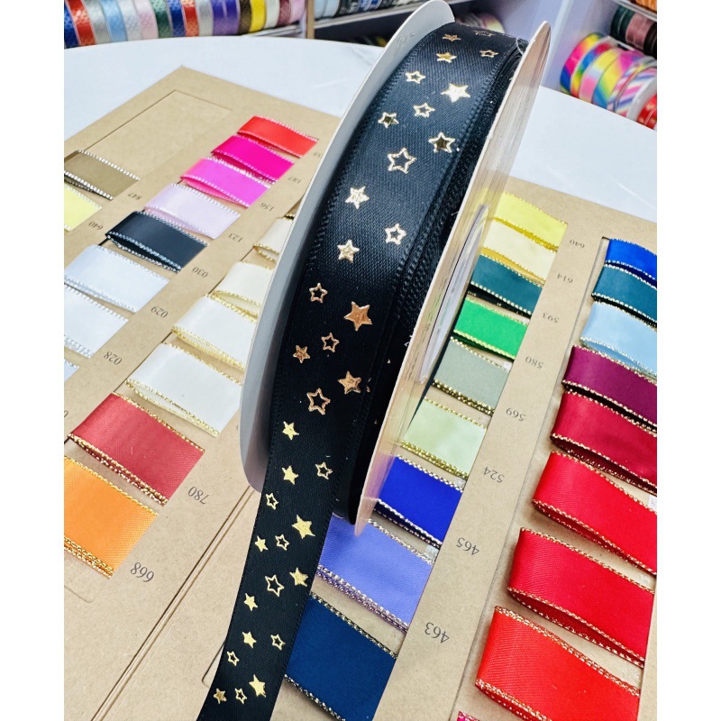 1.6cm transfronterizo estampado en caliente cinta caja de regalo DIY hecha a mano accesorios de decoración de vacaciones fábrica directa